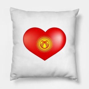 Heart with new flag of Kyrgyzstan Pillow