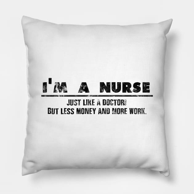 I'm A Nurse - Just Like A Doctor For Brave Nurses Pillow by shirtastical