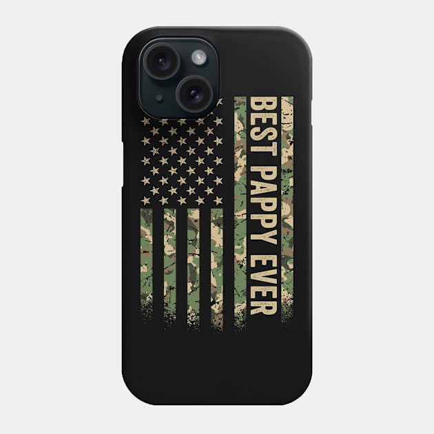 Best Pappy Ever American Flag Camo Green Veteran Phone Case by Eyes4