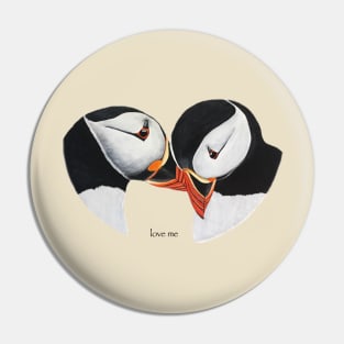 Puffins in love. Pin