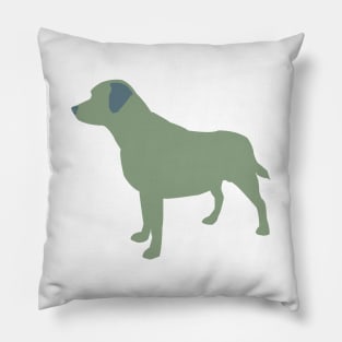 Labrador Silhouette -Green Pillow