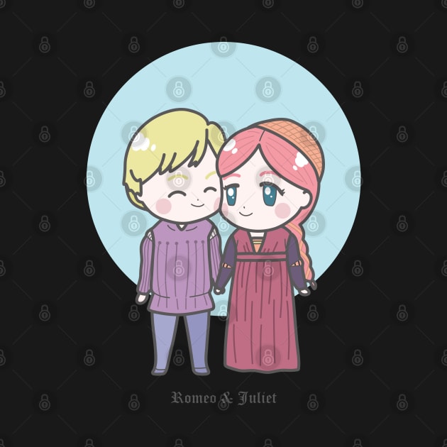 Cute Chibi Romeo and Juliet Drawing Illustration by MariOyama