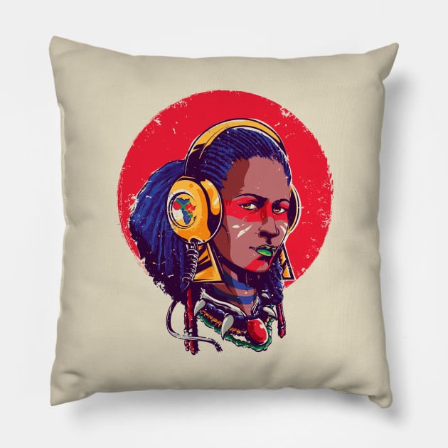 afro girl Pillow by Mako Design 