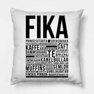 Fika coffe break newspaper style Pillow