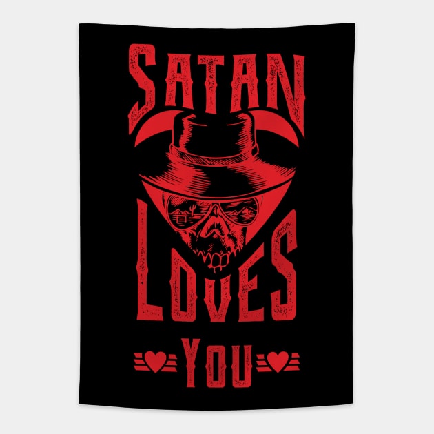 satan loves you Tapestry by Aloenalone