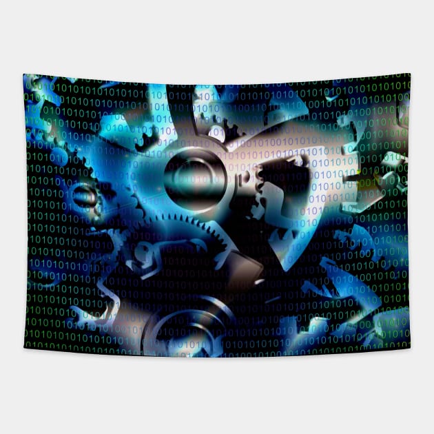 Binary code machine Tapestry by rolffimages