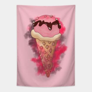 Ice Cream with painting and smoke effects Tapestry