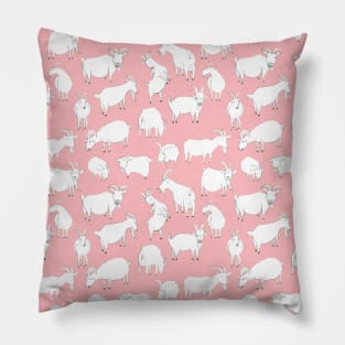 Goats Playing – pink Pillow