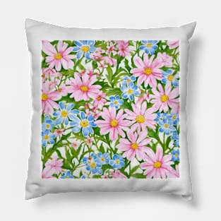 Daisies and Forgetmenots Pillow