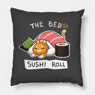 Sushi Roll Bed Cat - Funny Cute Kitty - Social Distancing Pillow