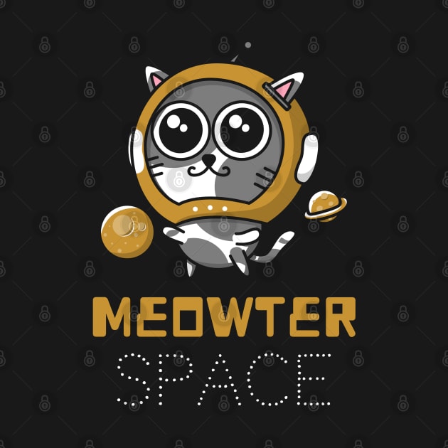 Meowter Space Cat - Funny Astronaut Cat In Space by WonderWearCo 