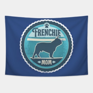 Frenchie Mom - Distressed French Bulldog Silhouette Design Tapestry