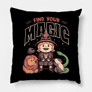 Find Your Magic - Cute Witch Geek Gift Pillow