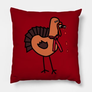 Animals with Sharp Teeth Thanksgiving Turkey Halloween Horror Pillow