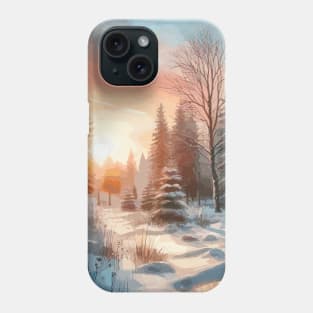 Winter Sunrise Winter Landscape Phone Case