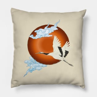 Japanese flying crane Pillow