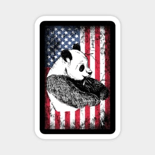 Patriotic Panda Bear American Flag Magnet