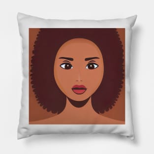 Beatiful girl with afro hair Pillow