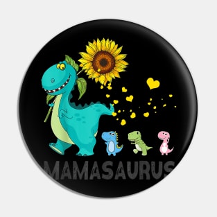 Mamasaurus Family Dinosaurs Sunflower Pin