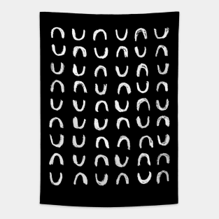 Smile and frown pattern black and white design Tapestry