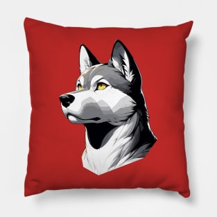 Stunning and Cool Jindo Monochrome and Gold Portrait for Father's Day Pillow