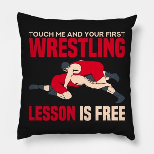 WRESTLING GIFT: First Wrestling Lesson Pillow