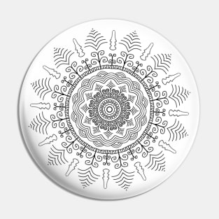 Black Mandala on White Background Pin