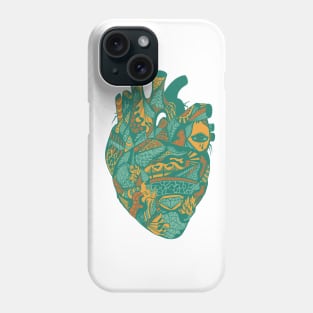 Mountain Green Transparent Heart Phone Case