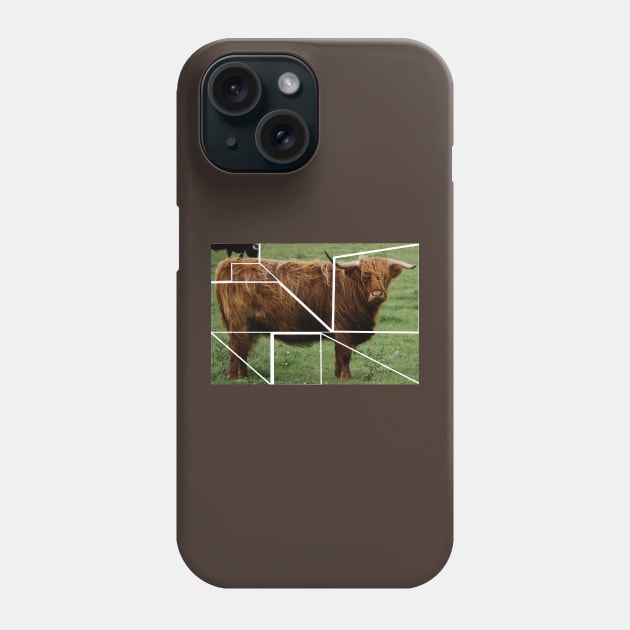 Brown Scottish Highland Cow Phone Case by Michael's Art