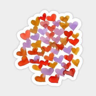 Watercolor melting hearts - retro Magnet