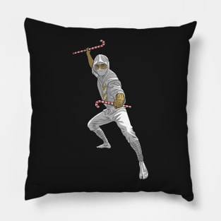 Black and White Christmas Ninja Pillow