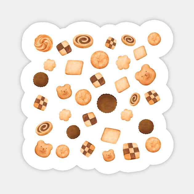 Cute Vanilla and Chocolate cookies Magnet by Smuchie