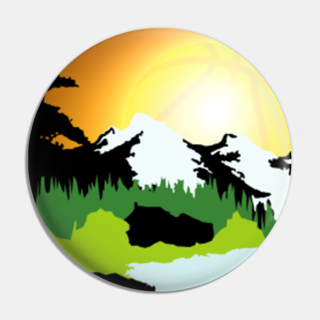 Bob Ross Basketball Sunrise Basketball Pin Teepublic