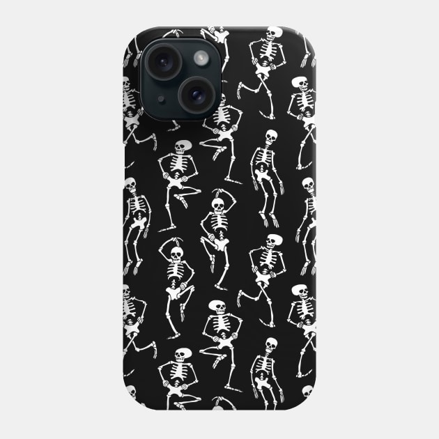 Spooky Scary Skeleton Dance Phone Case by Spookish Delight