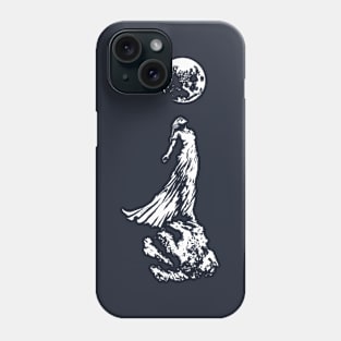 Lady On Asteroid (white print) Phone Case