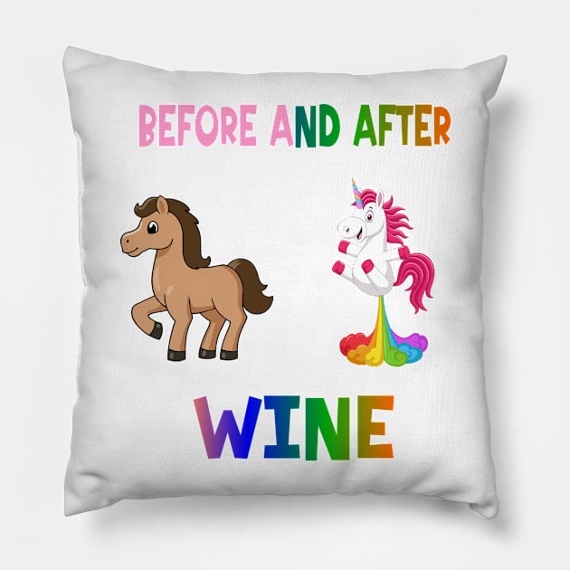 Before and after wine Pillow by A Zee Marketing