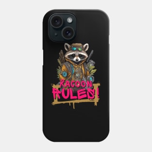 Raccoon Punk Style Colorful and Edgy Vector Design Phone Case