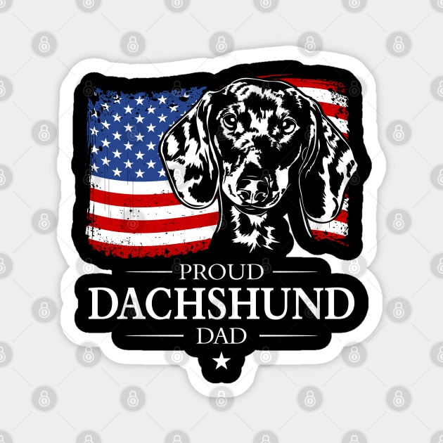 Proud Dachshund Dad American Flag patriotic dog Magnet by wilsigns