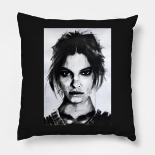 Julia charcoal portrait Pillow