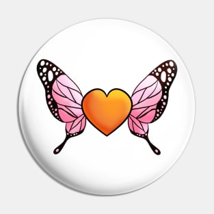 Butterfly Heart 2 Pin