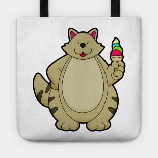 Cat with Waffle ice cream Tote