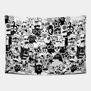 Cute Monster Pattern Tapestry