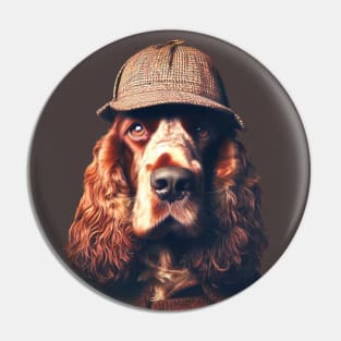 Detective Cocker Spaniel Dog Pin