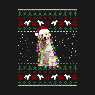 Funny Nova Scotia Duck Tolling Retriever Christmas Dog Light Santa Hat Xmas - Merry Christmas T-Shirt