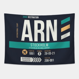 Stockholm (ARN) Airport Code Baggage Tag Tapestry