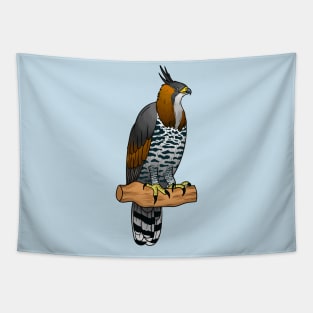 Ornate hawk eagle bird cartoon illustration Tapestry