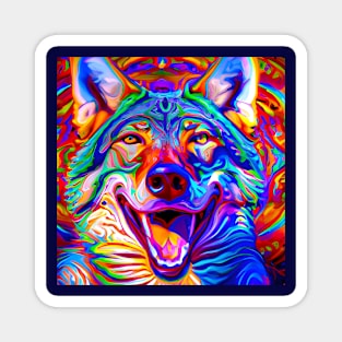 Coyote The Trickster (8) - Trippy Psychedelic Canine Magnet