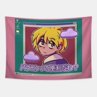 Vaporwave aesthetic windows 95 anime Tapestry