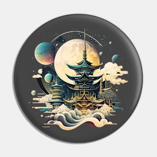 Japanese Temple Tokyo  Asian Inspired Retro Japan Pin