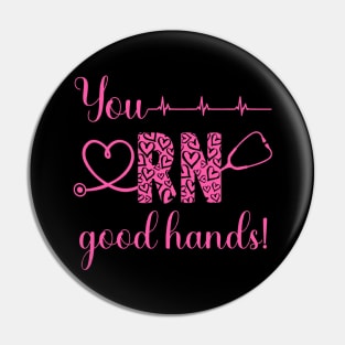 You RN Good Hands! Hearts in letters. Pin